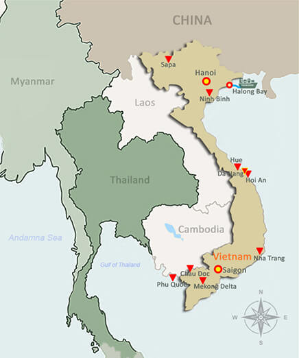 Vietnam Tour Map by Guiding Asia