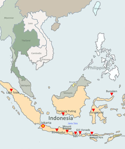 Indonesia Tour Map by Guiding Asia