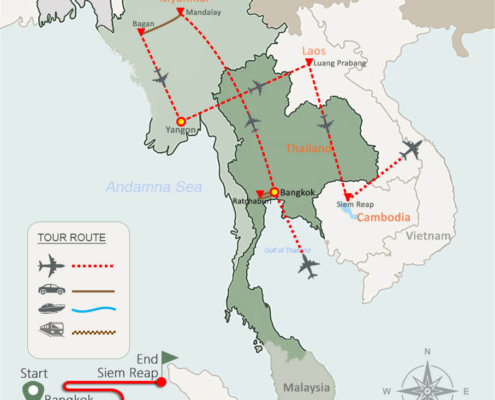 Thailand Myanmar Laos & Cambodia Tour 18 Days